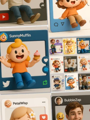 Trendy 3D Kawaii Profile Pals