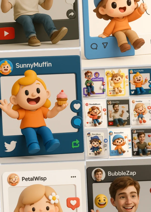 Trendy 3D Kawaii Profile Pals