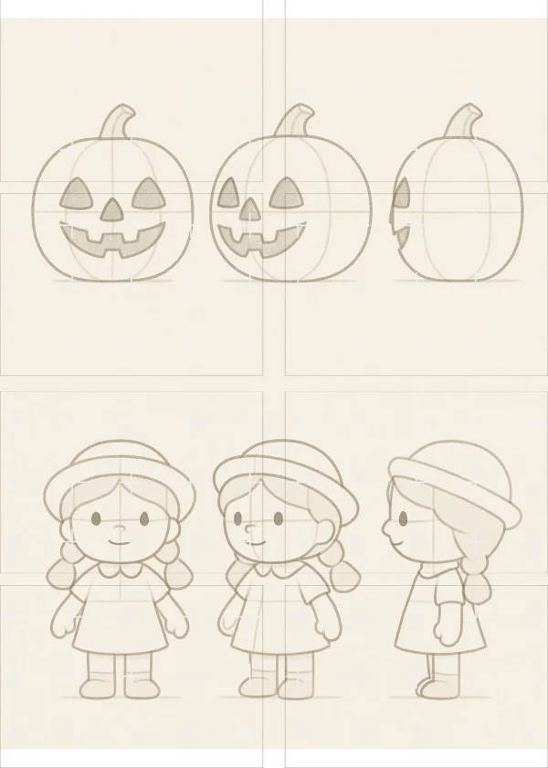 Character sketches for kindergarten