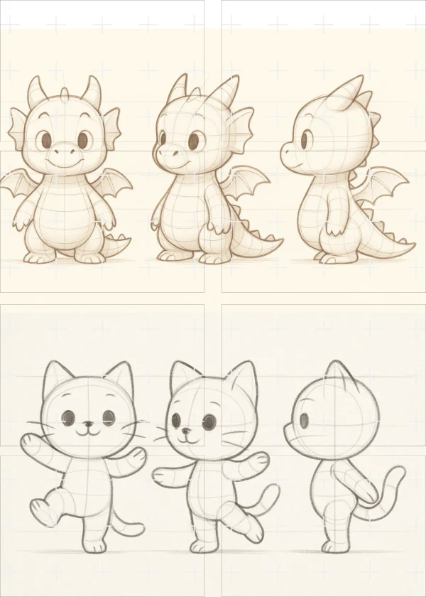 Simple cartoon character drawing
