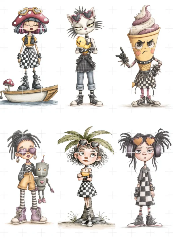 kawaii emo character generator prompt
