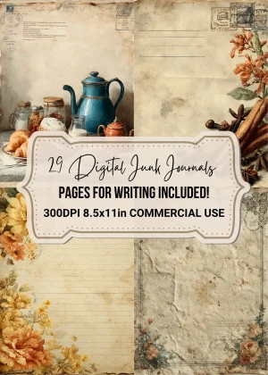 Vintage Tea Junk Journal Pages Printable Vintage
