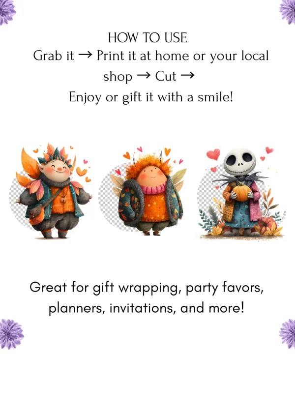 Cute Halloween Characters Clipart PNG Transparent - Image 10
