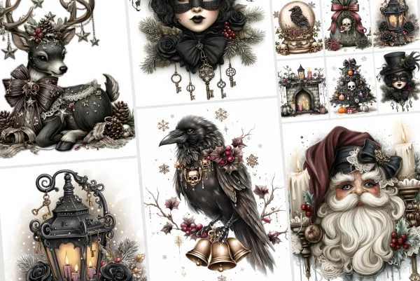 Gothic Christmas Clipart