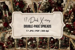 Dark Christmas Junk Journal Printables