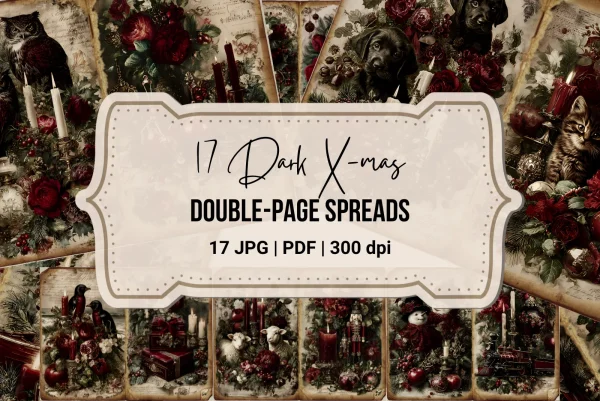 Dark Christmas Junk Journal Printables