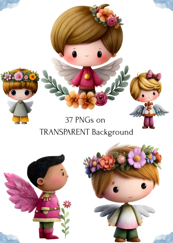 Angel clipart set for scrapbooking