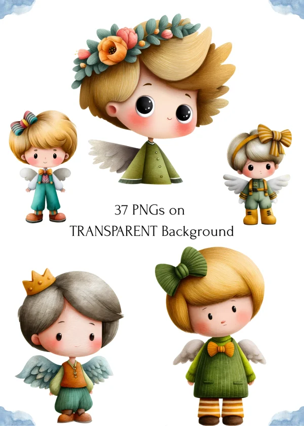 Angel clipart set for scrapbooking