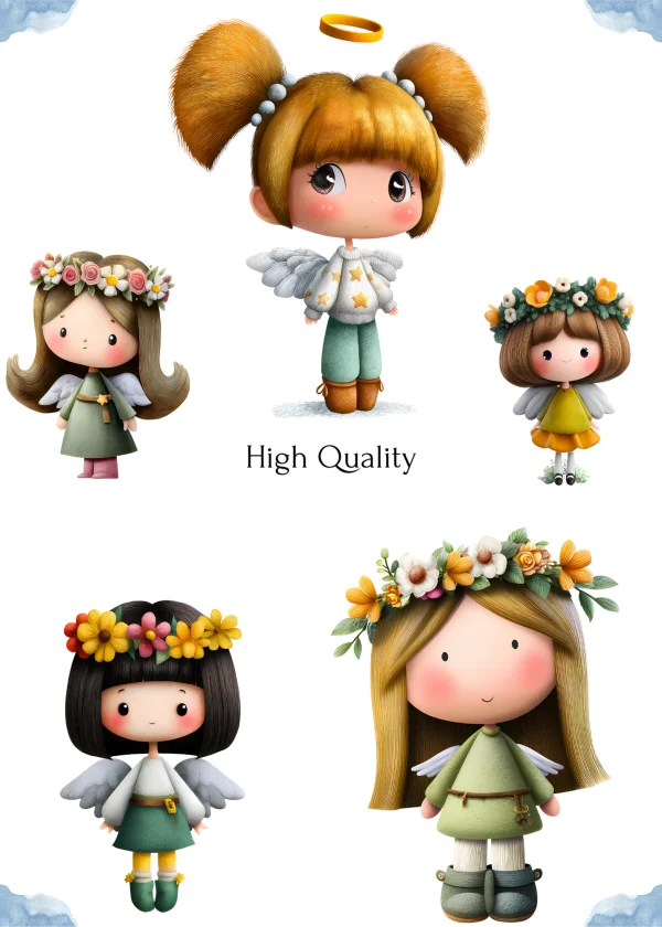 Angel clipart set for scrapbooking