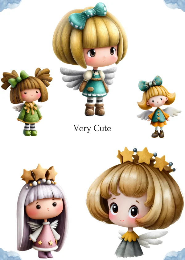 Angel clipart set for scrapbooking