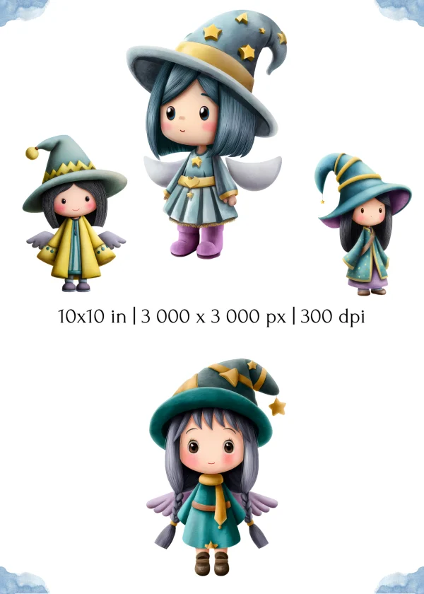 Angel clipart set for scrapbooking