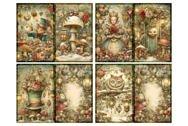 wonderland junk journal kit