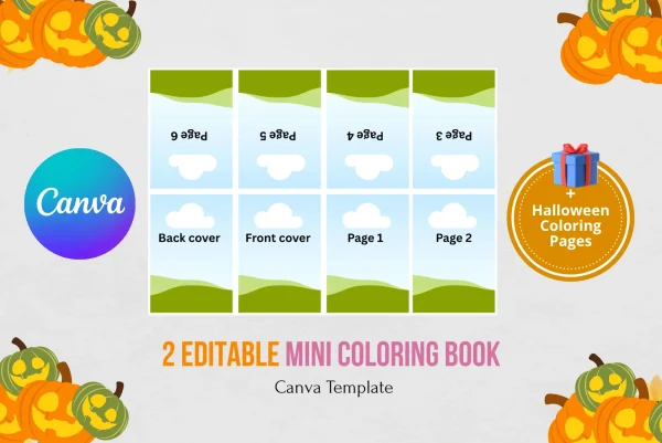 Editable Mini Coloring Book Canva Template