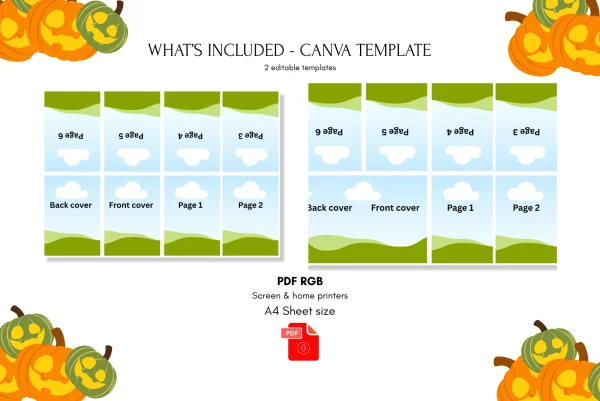 Mini Coloring Book Canva Template and Halloween Coloring Pages - Image 3