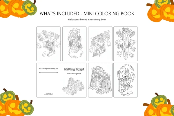 Mini Coloring Book Canva Template and Halloween Coloring Pages - Image 4