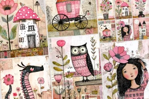 Floral Story Junk Journal Papers