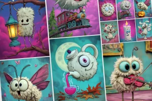 Funny Fluffy Dreamy Junk Journals Kit