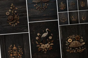 Grungy Woodlands Junk Journal Pages