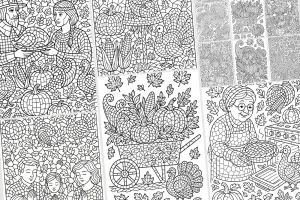 ChatGPT Prompts for Mosaic Style Thanksgiving Day Colorings Pages