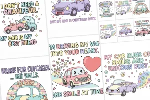 Nano Banana Prompts for Funny Prints With Kawaii Cars For Shirts