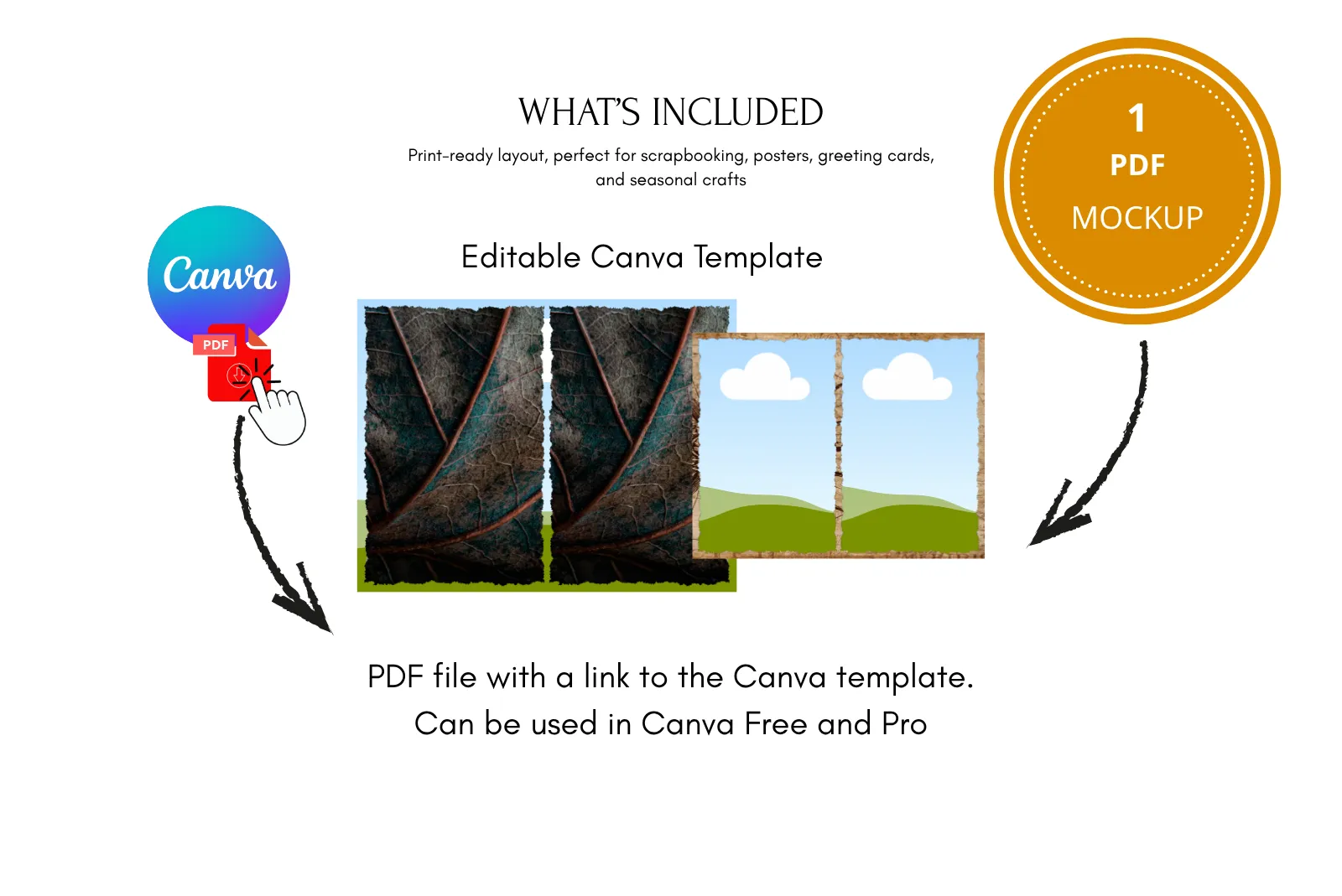 Psychedelic Wonderland Junk Journal Half Pages with Canva Template - Image 9