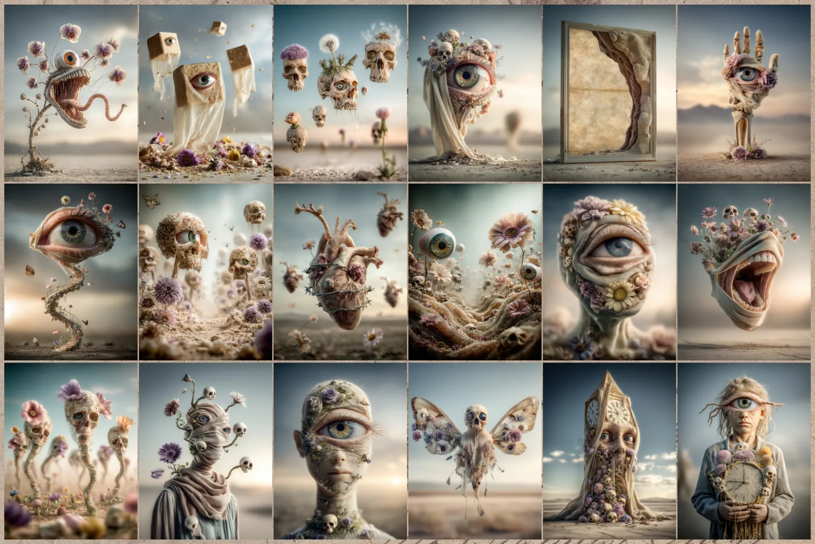 Psychedelic Wonderland Junk Journal Half Pages with Canva Template