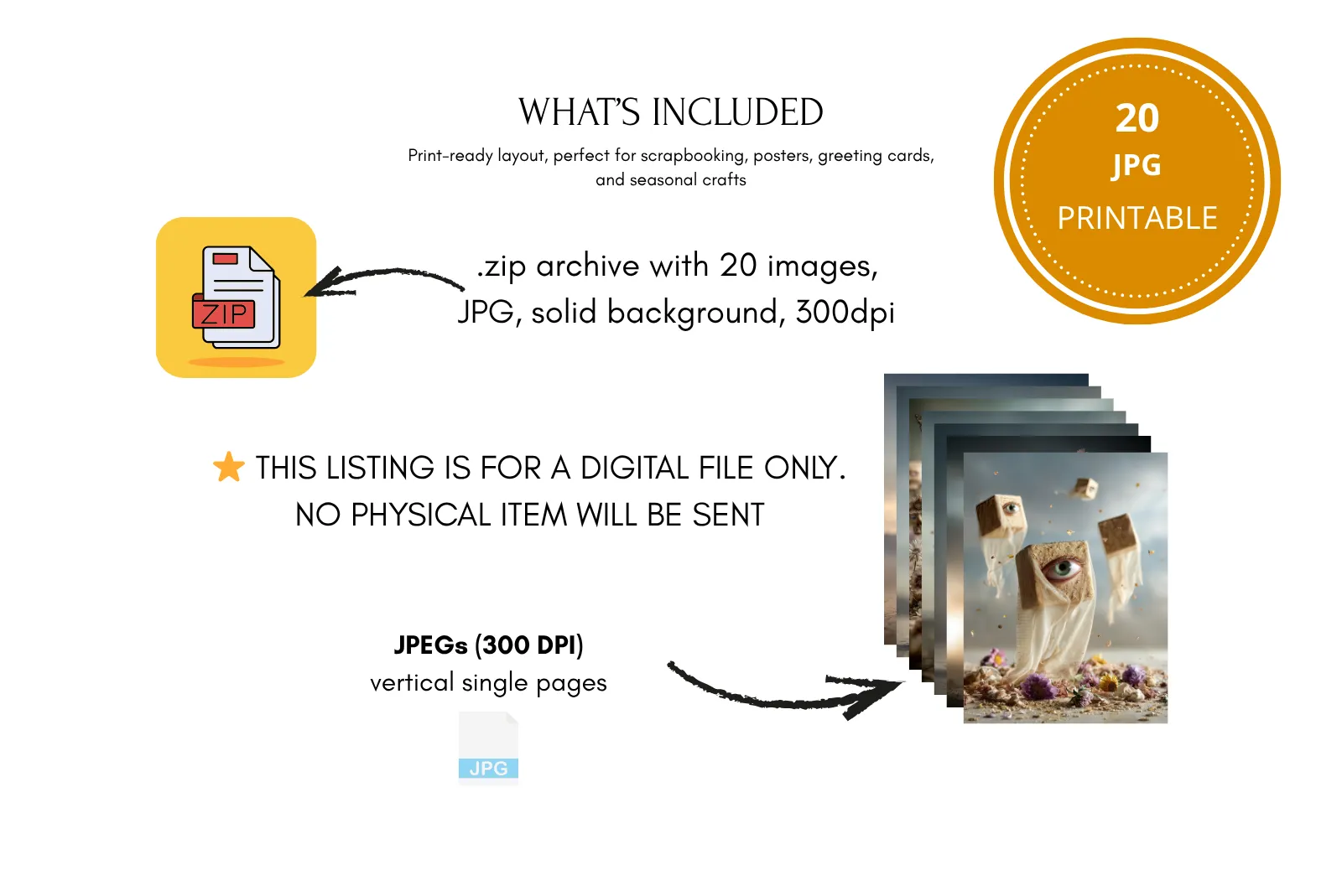 Psychedelic Wonderland Junk Journal Half Pages with Canva Template - Image 8