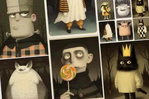 Very Strange Halloween Cards Midjourney Prompts