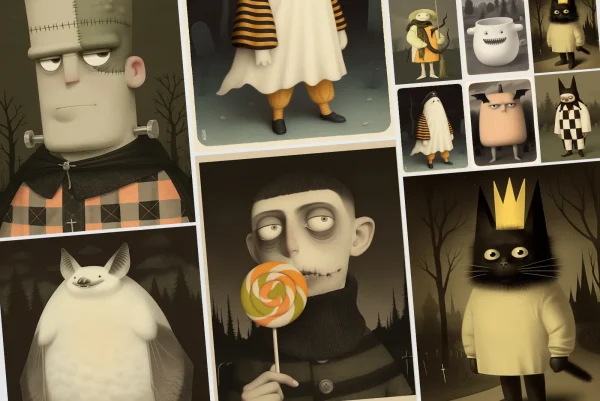 Very Strange Halloween Cards Midjourney Prompts