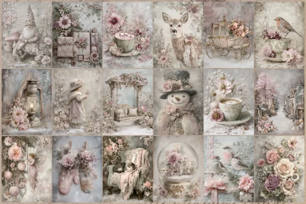 Victorian Snowy Christmas Coach Cards