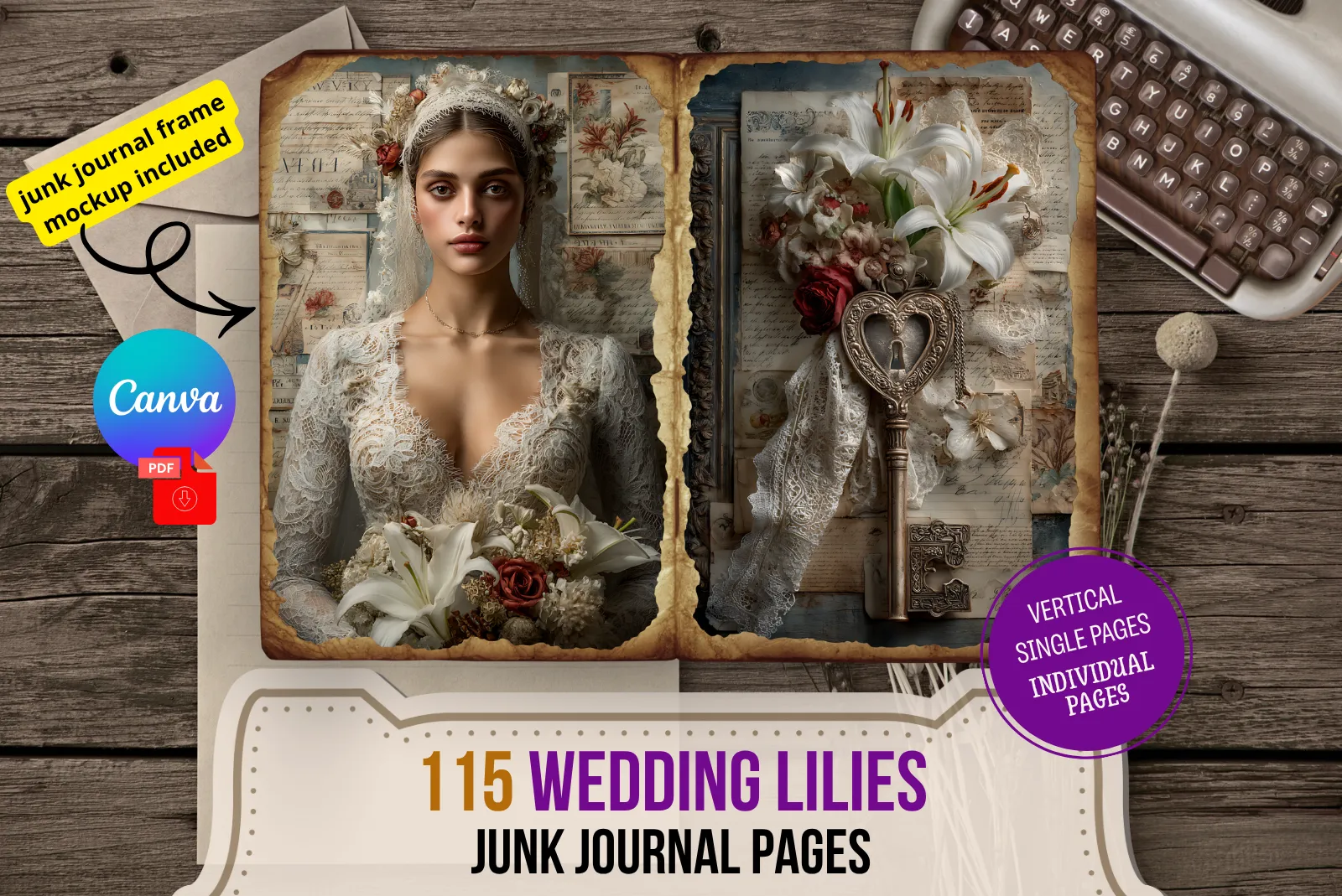 Wedding Lilies Junk Journal Bundle