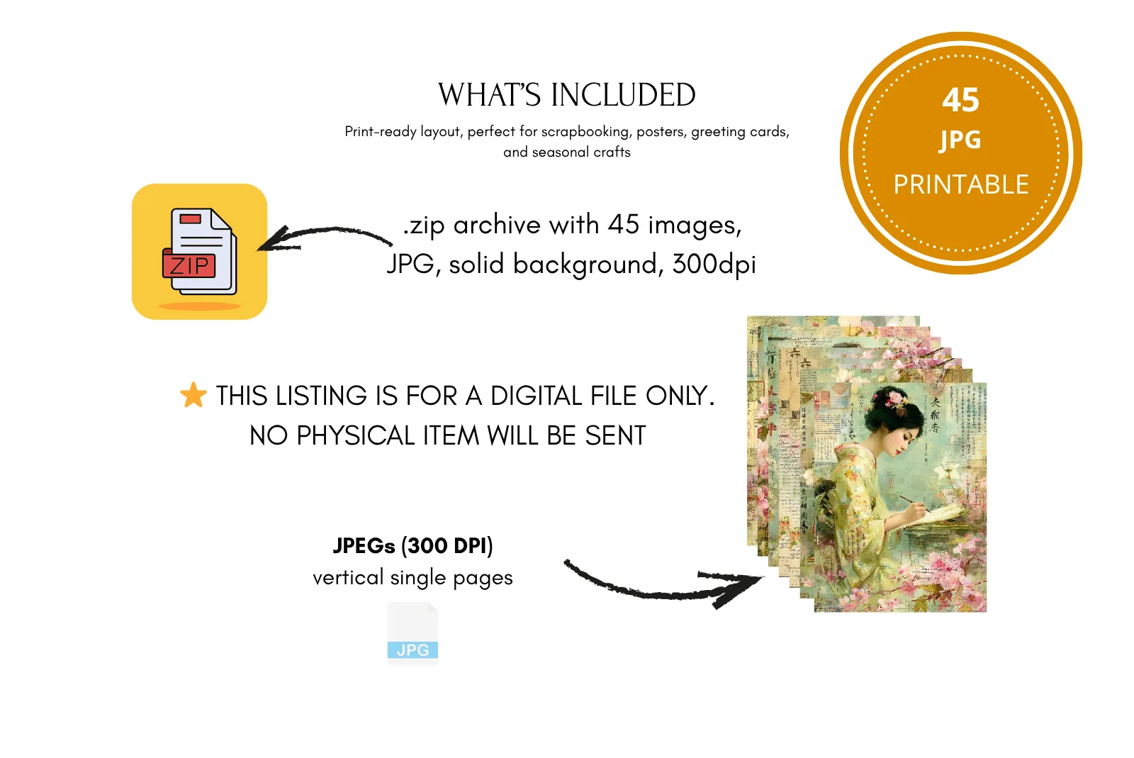 Cherry Love Letters ATC Cards Digital Art Junk Journal Ephemera - Image 5