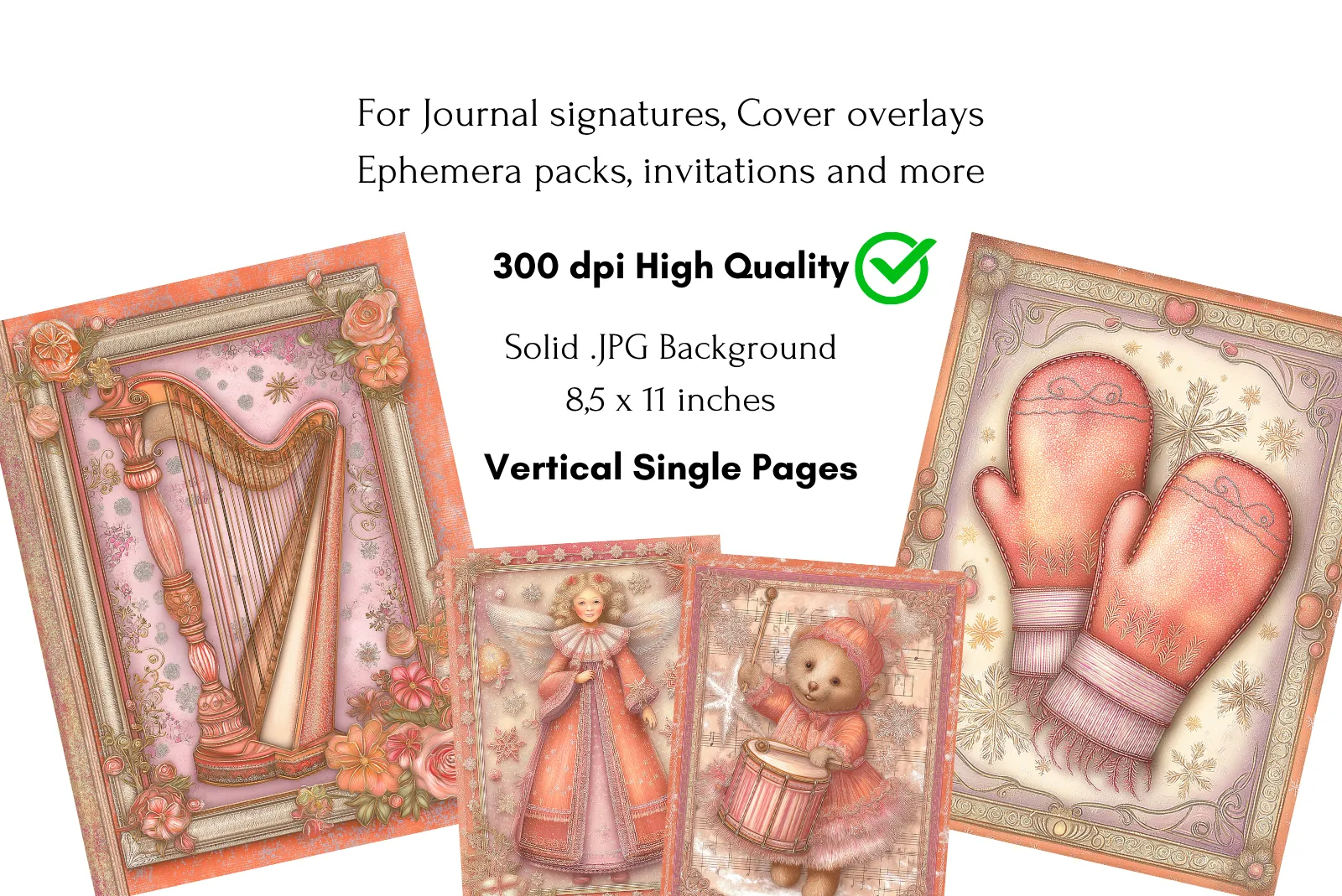 Christmas Ephemera Junk Journal Collages for Scrapbooking - Image 7