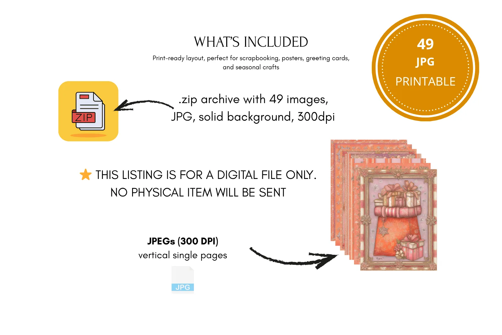 Christmas Ephemera Junk Journal Collages for Scrapbooking - Image 8