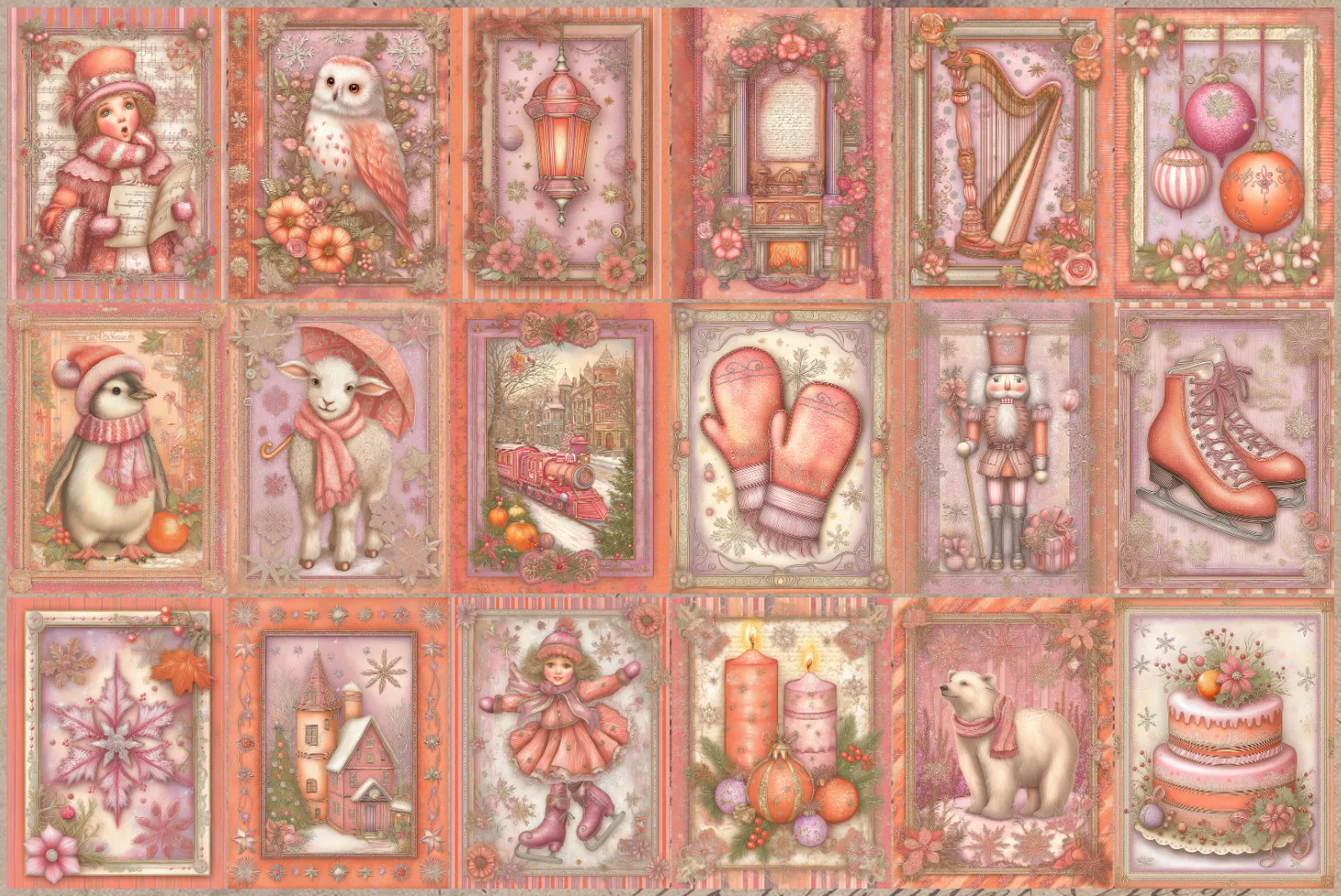 Christmas Ephemera Junk Journal Collages for Scrapbooking - Image 4