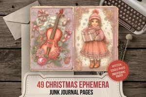 Christmas Ephemera Junk Journal Collages