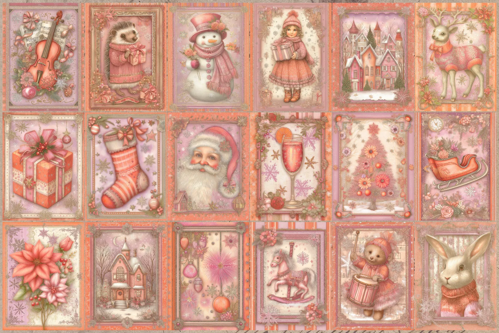 Christmas Ephemera Junk Journal Collages for Scrapbooking - Image 5